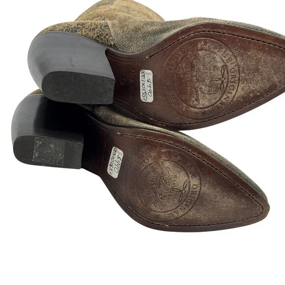 Golden Goose Women Candy Distressed Leather Western Cowboy Boots Brown Size 36 6 - Picture 12 of 14